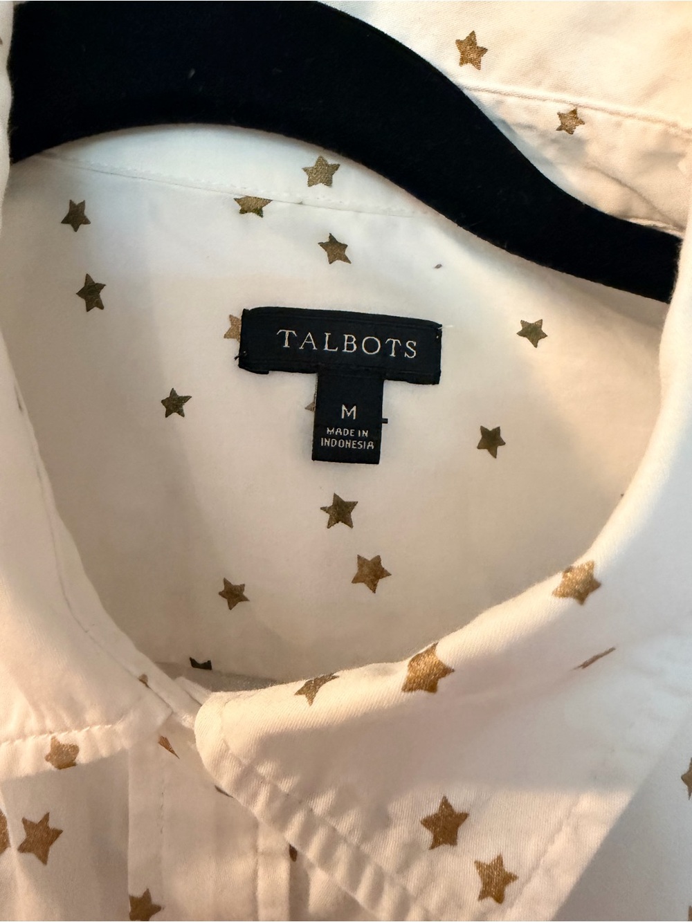 Talbots White Button-Down Shirt with Gold Star Print - Men's - Picture 3 of 9